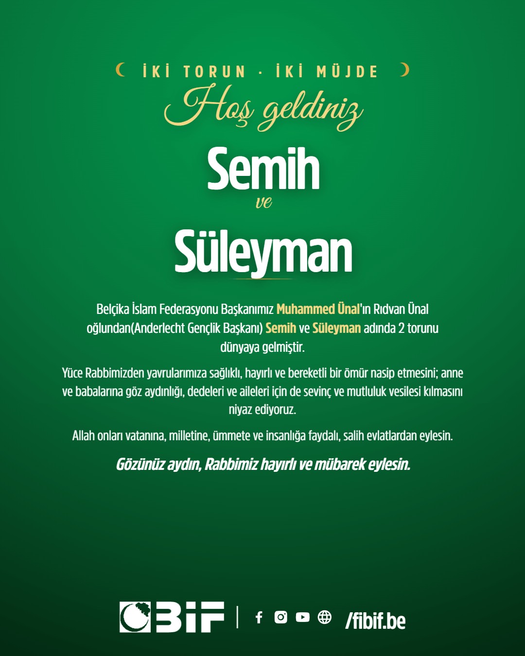 Belçika İslam Federasyonu Başkanımız Muhammed Ünal...
